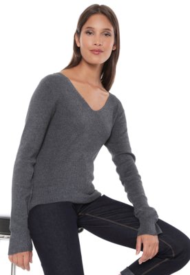 Blusa Hering Tricot Ajustada Grafite Menor preço em Blusa Hering Tricot Ajustada Grafite