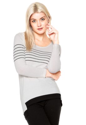 Blusa Hering Tricot Listras Branca Menor preço em Blusa Hering Tricot Listras Branca