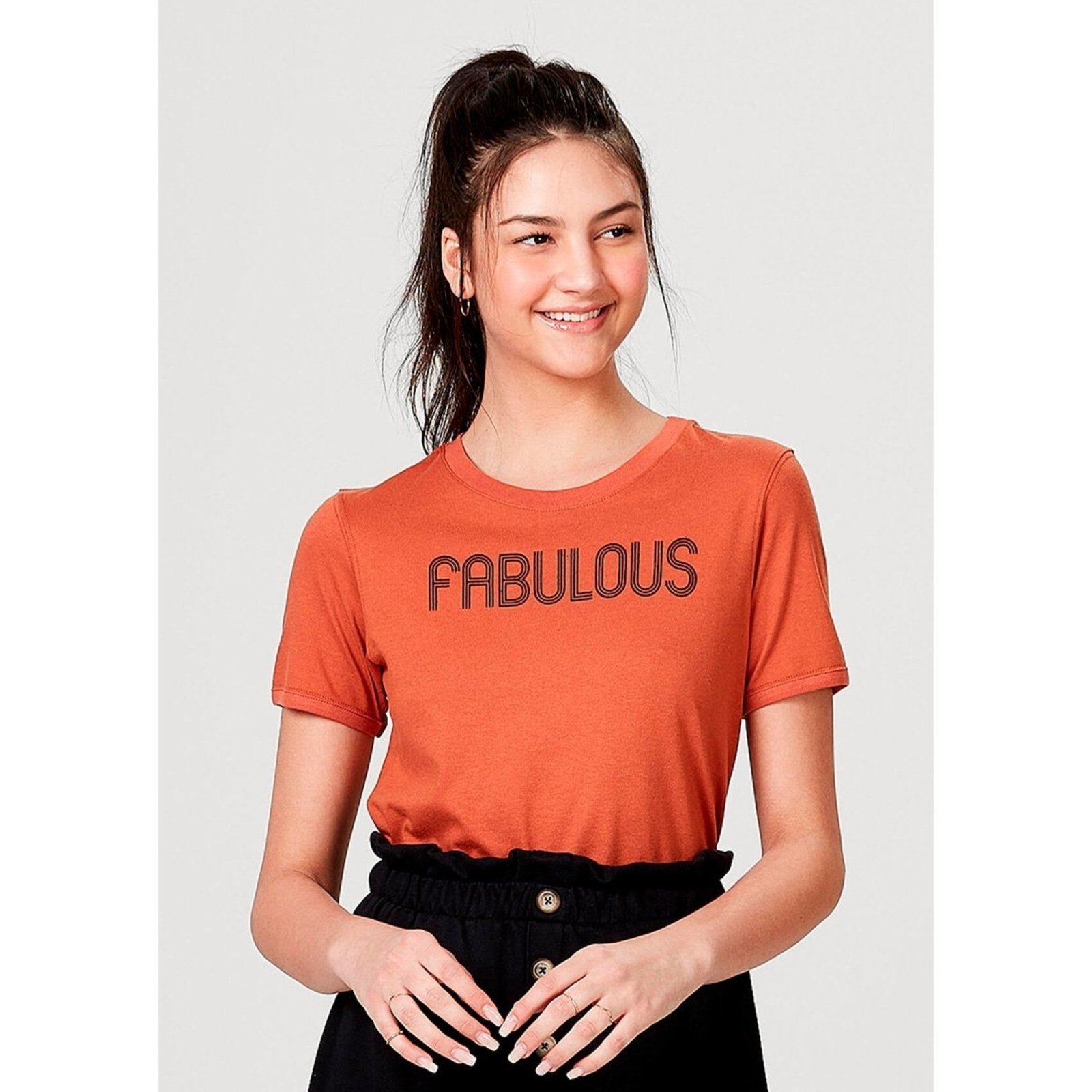 Blusa feminina hering em malha de algodão hot sale estampada