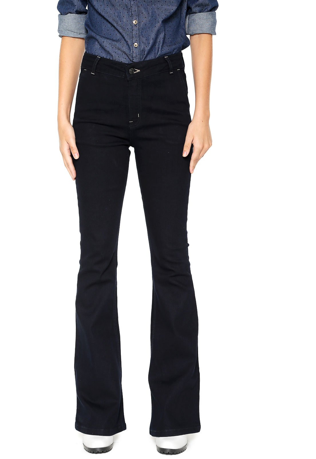 calça jeans preta feminina hering