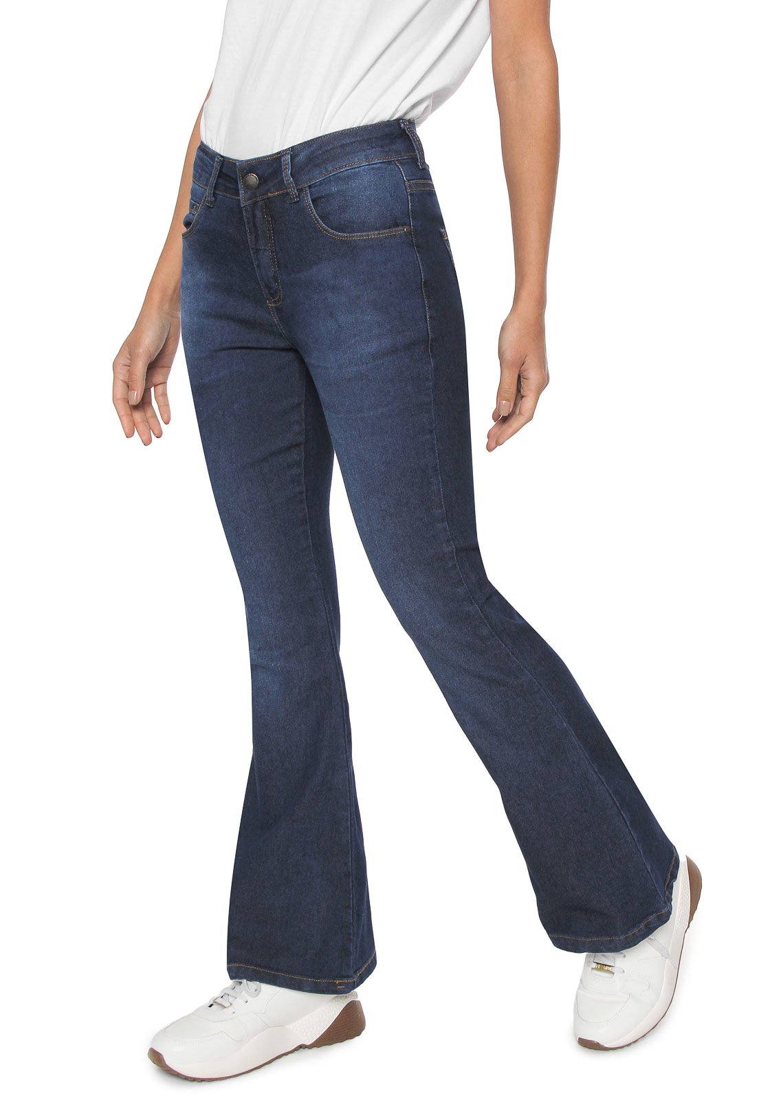 calça flare hering jeans