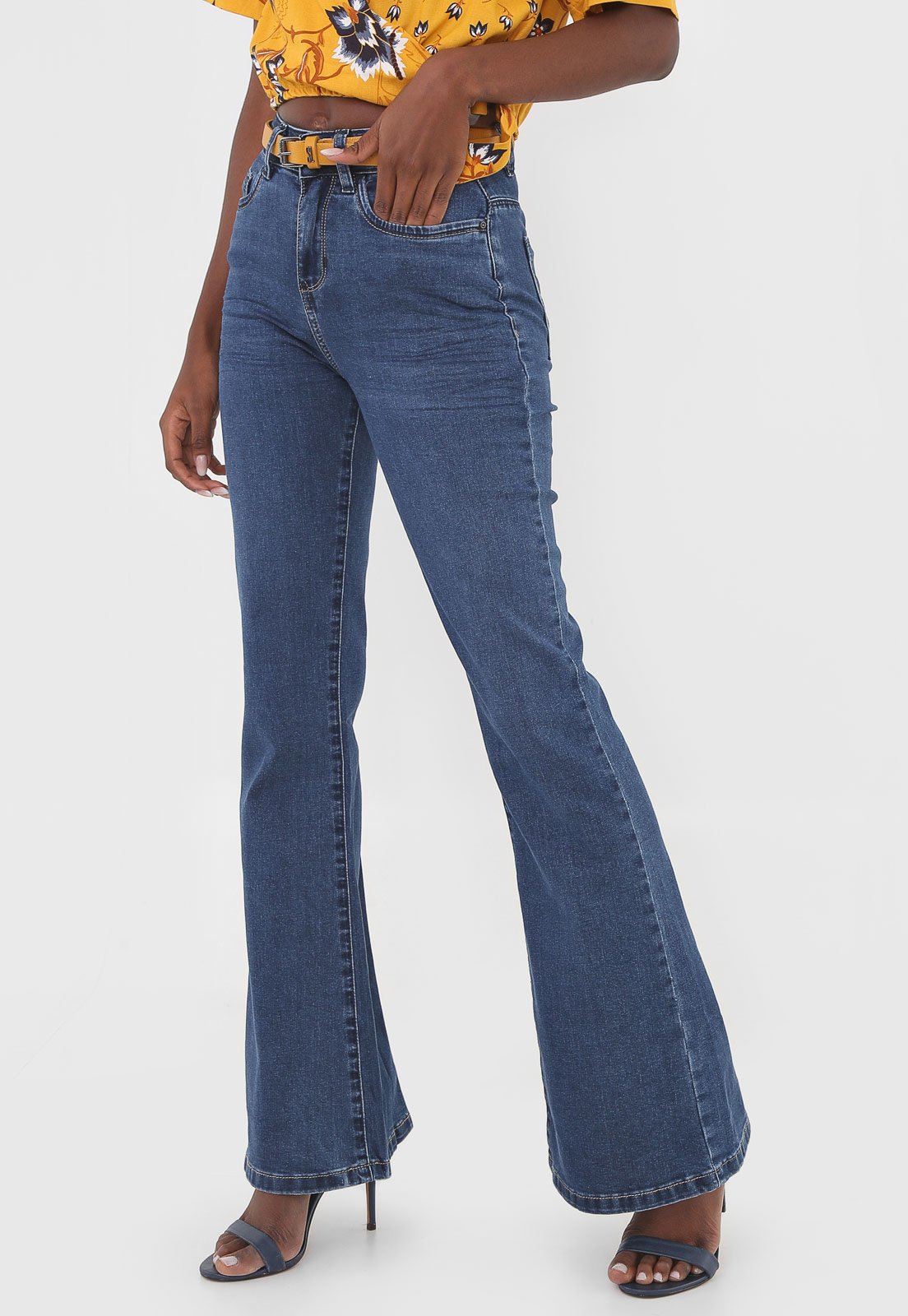 calça flare hering jeans