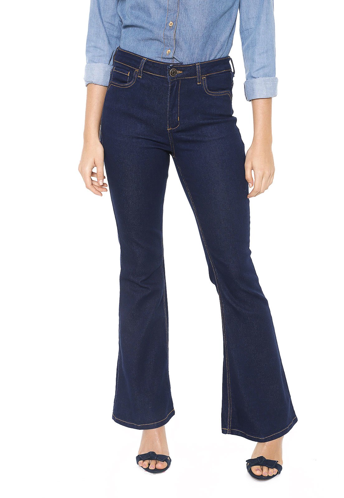 calça flare hering jeans