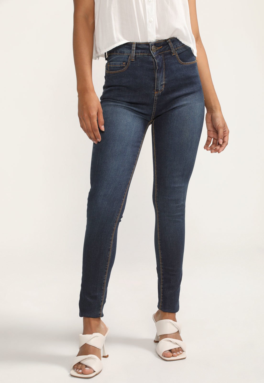 calça jeans preta feminina hering