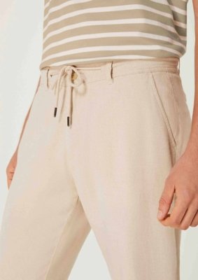 Calça Masculina Reta Em Linho