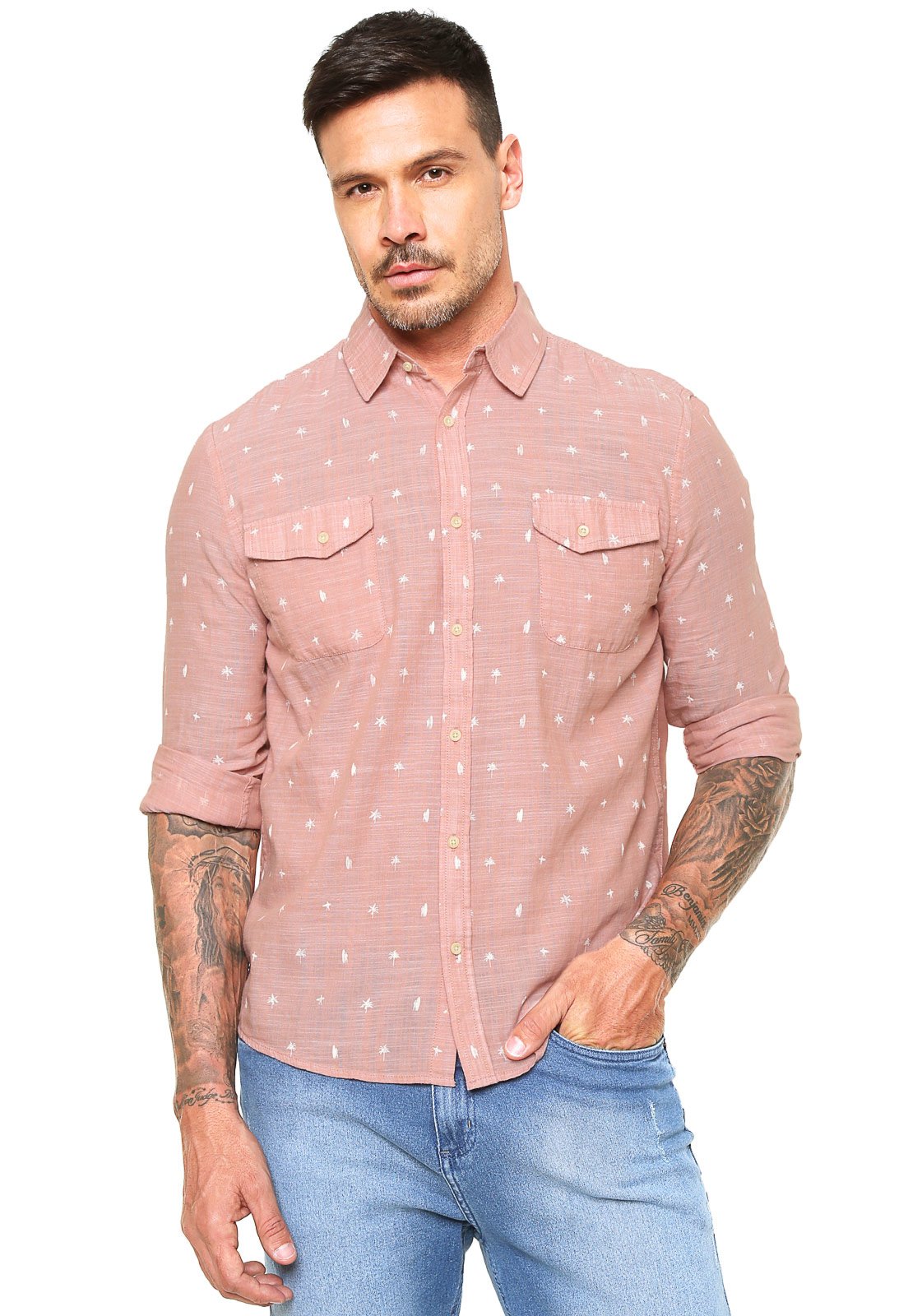 camisa social masculina hering