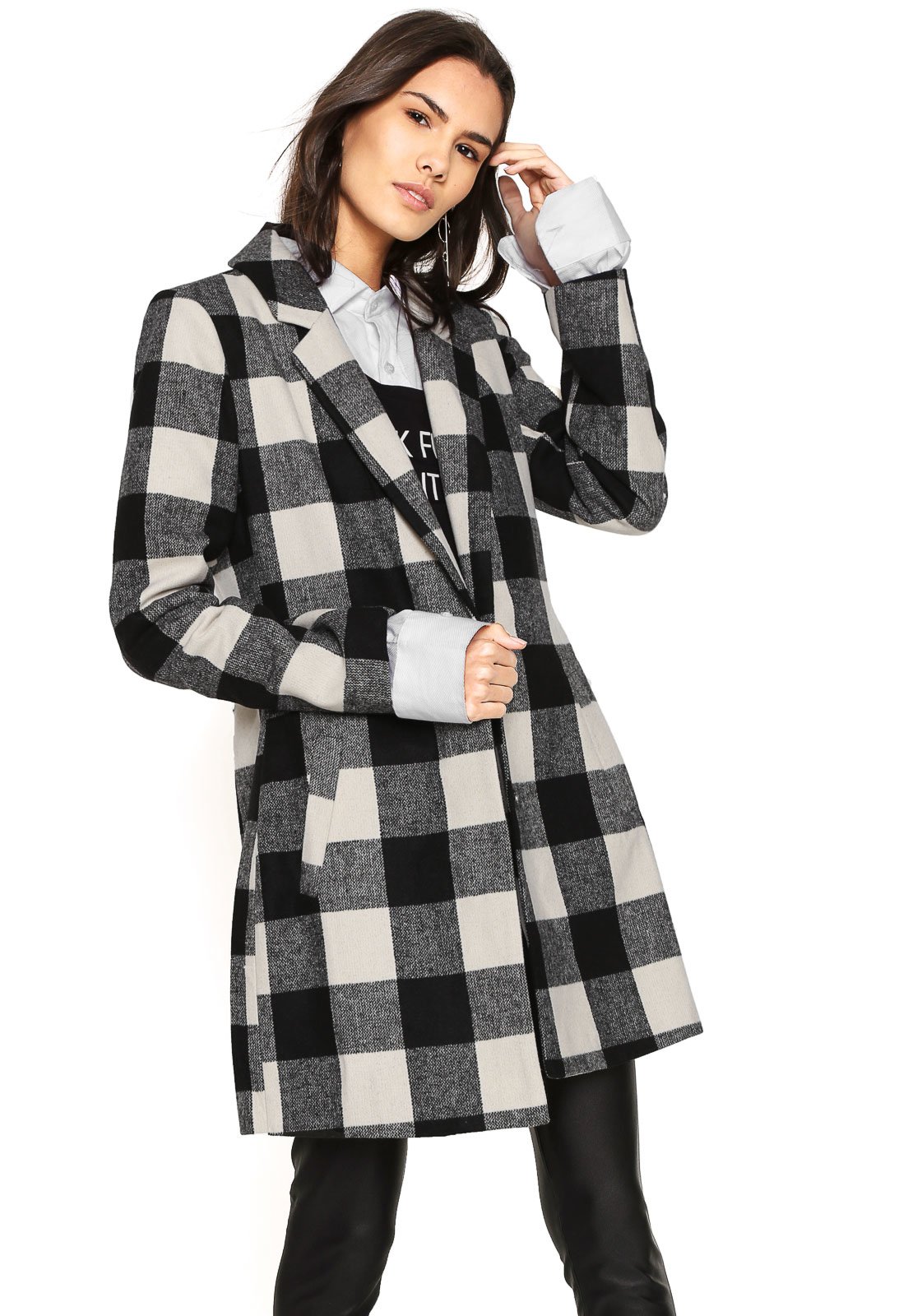 casaco xadrez feminino hering
