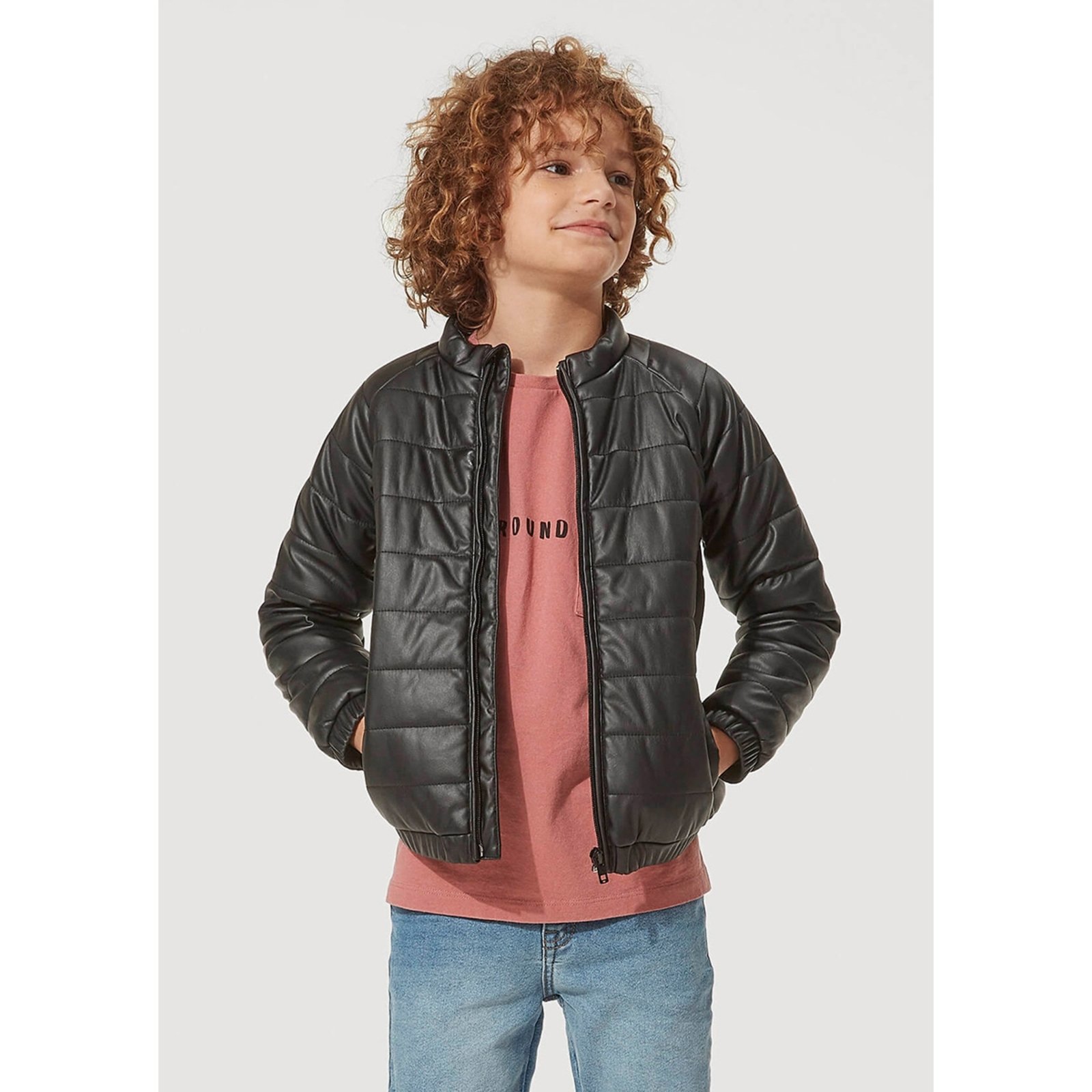 jaqueta jeans acolchoada