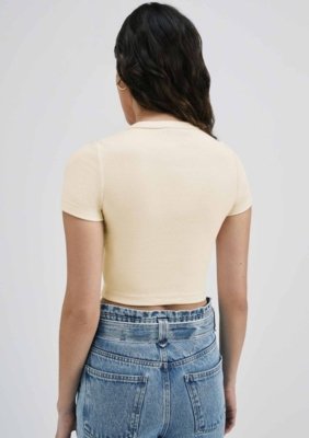 Kit Com 2 Blusas Básicas Femininas Cropped Em Ribana Canelada