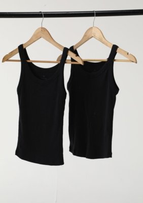 Kit Com 2 Regatas Básicas Femininas Slim Em Ribana Canelada