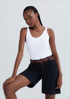 Kit Com 2 Regatas Básicas Femininas Slim Em Ribana Canelada