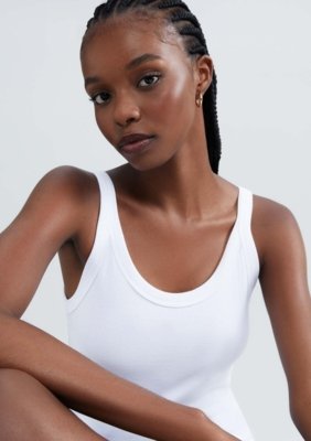 Kit Com 2 Regatas Básicas Femininas Slim Em Ribana Canelada
