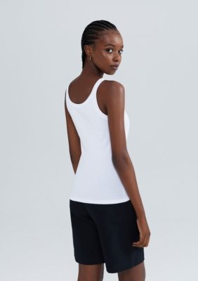 Kit Com 2 Regatas Básicas Femininas Slim Em Ribana Canelada