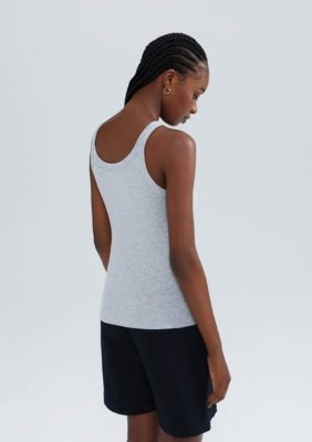 Kit Com 2 Regatas Básicas Femininas Slim Em Ribana Canelada