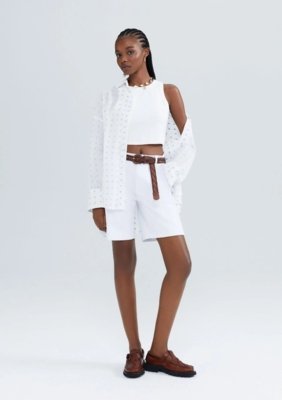 Kit Com 2 Regatas Femininas Cropped Decote Halter Neck Em Ribana