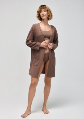 Robe Manga Longa Em Tricô