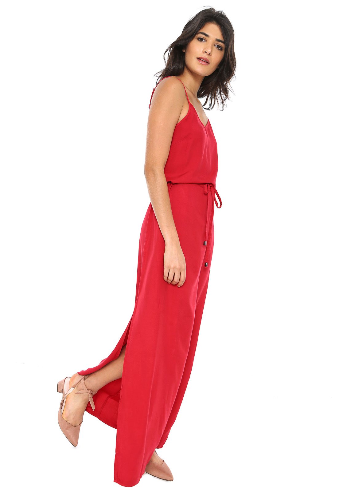 Vestido longo hot sale vermelho hering