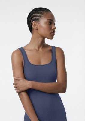 Vestido Midi Em Ribana Canelada Hering