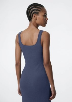 Vestido Midi Em Ribana Canelada Hering