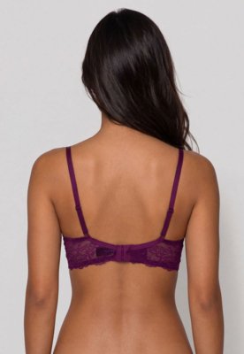 Sutiã Hope Meia Taça com Aro em Renda Roxo