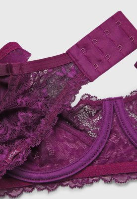Sutiã Hope Meia Taça com Aro em Renda Roxo