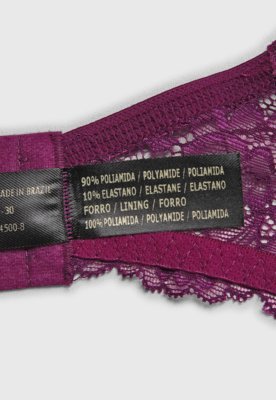 Sutiã Hope Meia Taça com Aro em Renda Roxo