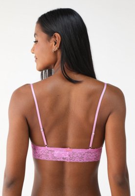 Sutiã Hope Top Triângulo Com Bojo Removível Em Renda Rosa