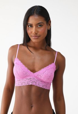 Sutiã Hope Top Triângulo Com Bojo Removível Em Renda Rosa