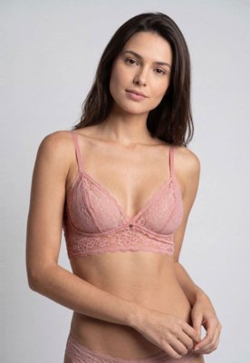 Sutiã Hope Triângulo Corselet Renda Rosa