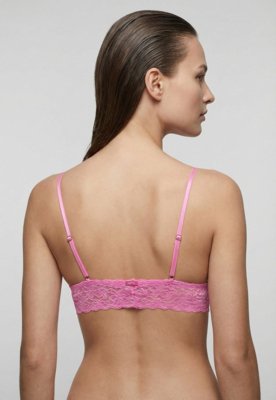 Sutiã Top Triângulo Hope Renda Bojo Removível Rosa