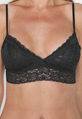 Top Hope Triângulo Renda Preto