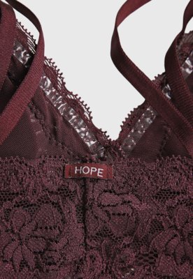 Top Triângulo Hope Renda Burgundy