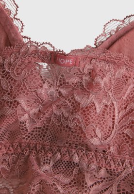 Top Triângulo Hope Renda Rosa