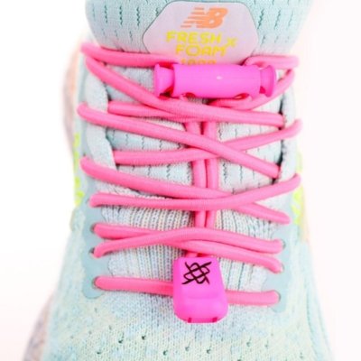 Cadarço Elástico HUPI LACES Rosa Neon LISO Rosa