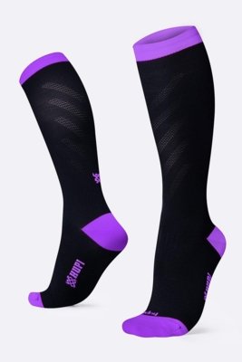 Meia HUPI Air Longa Preto e Roxo Roxo