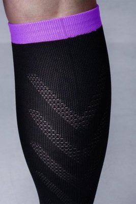 Meia HUPI Air Longa Preto e Roxo Roxo