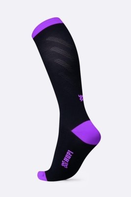 Meia HUPI Air Longa Preto e Roxo Roxo
