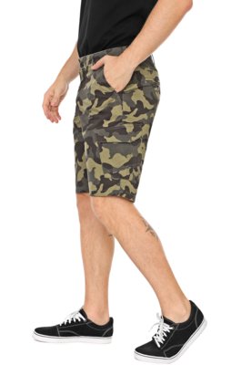 Bermuda Sarja Hurley Cargo Walk Army Verde/Preto Menor preço em Bermuda Sarja Hurley Cargo Walk Army Verde/Preto