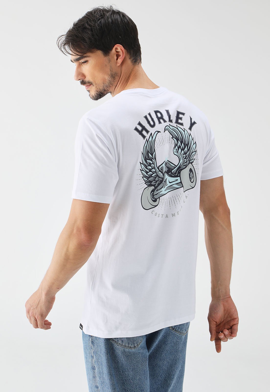 Camiseta Hurley Reta Estampada Branca