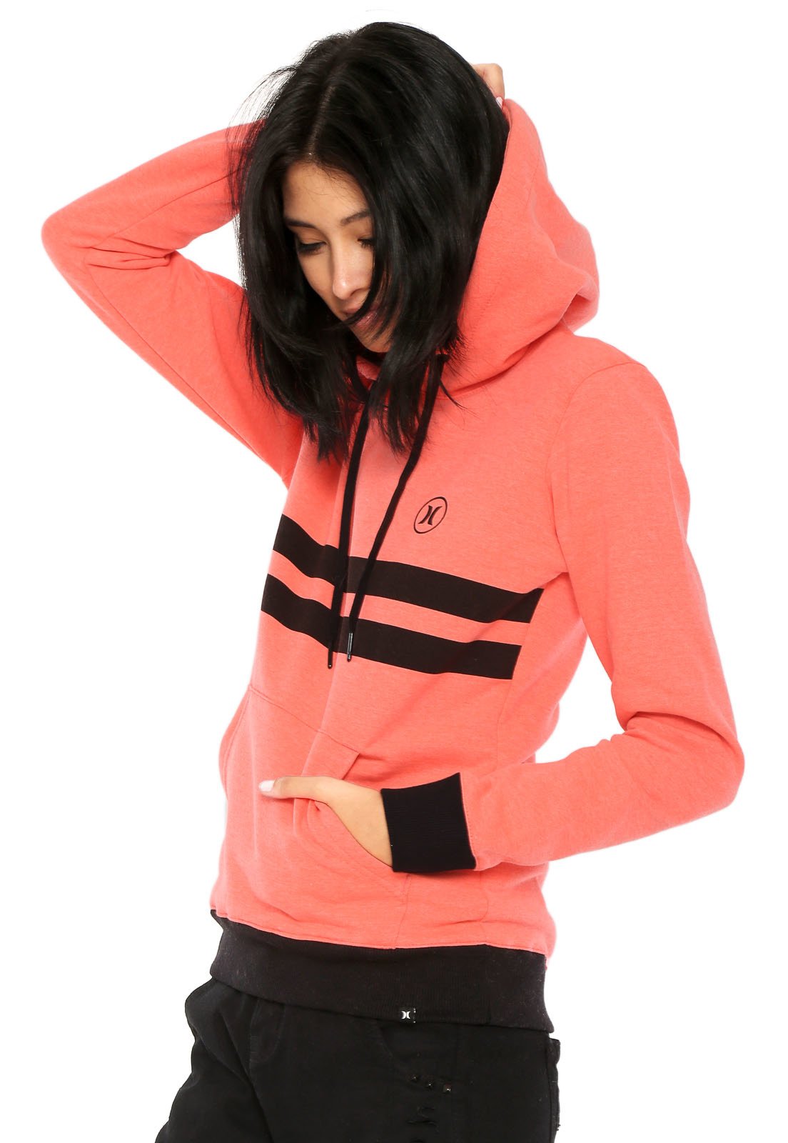 womens coral moletom com capuz