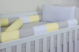 Kit Berço I9 Baby Rolinhos 11 Peças Chevron Faixa Amarela Menor preço em Kit Berço I9 Baby Rolinhos 11 Peças Chevron Faixa Amarela