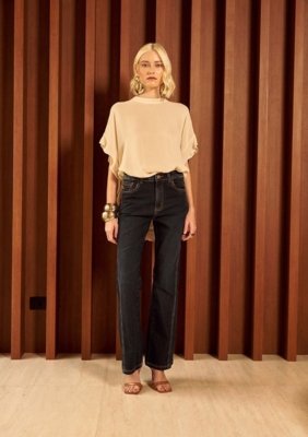 Calça Iódice Boot Cut Alta - Azul