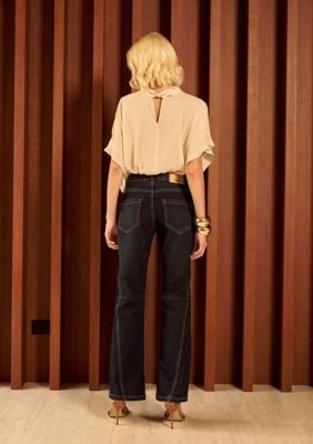 Calça Iódice Boot Cut Alta - Azul