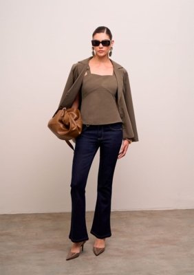 Calça Iódice Boot Cut Alta - Azul