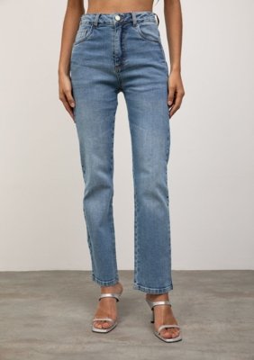 Calça Iódice Reta Alta - Azul