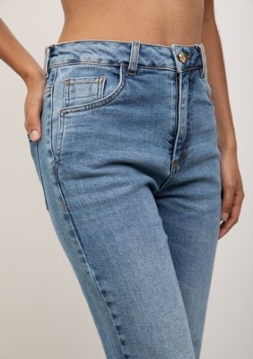Calça Iódice Reta Alta - Azul