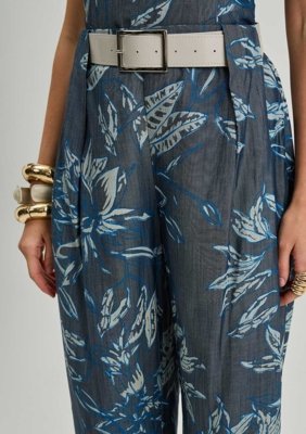 Calça Iódice Reta Alta Azul