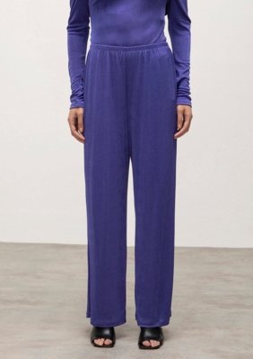 Calça Iódice Reta Cós Alto Com Elástico Roxo