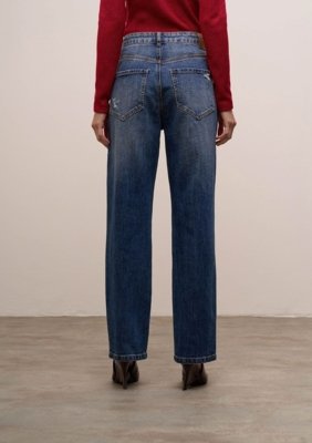 Calça Iódice Reta Média - Azul