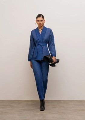Calça Iódice Reta Média - Azul